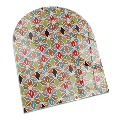 Base de vidro temperado para lareira e fogão Padrões poligonais em uma grade