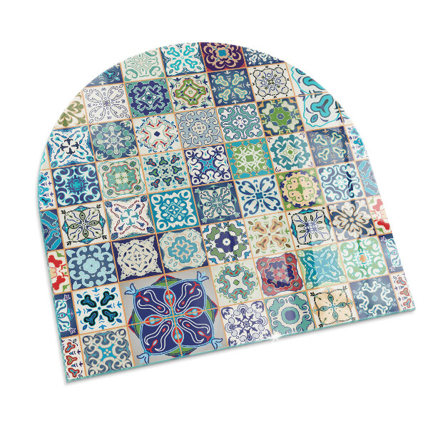 Base de vidro decorativa para lareira Padrões de mosaico em azulejos