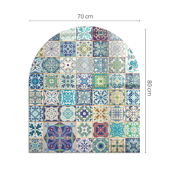 Base de vidro decorativa para lareira Padrões de mosaico em azulejos
