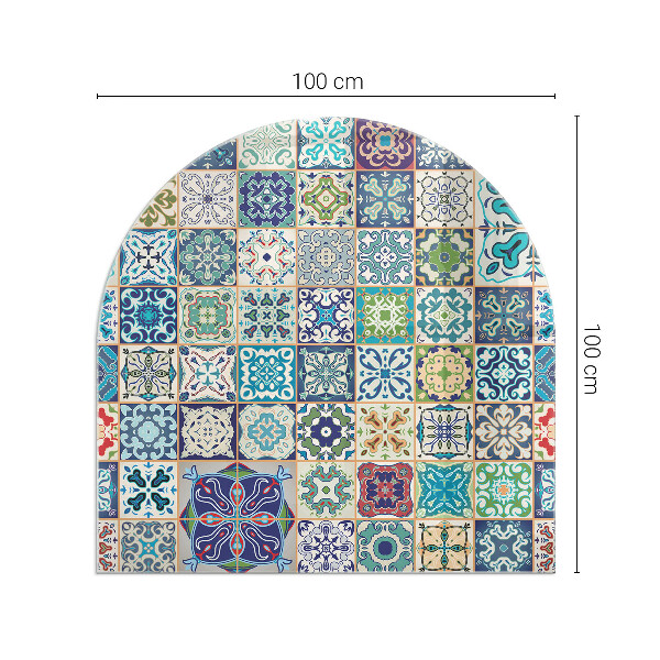 Base de vidro decorativa para lareira Padrões de mosaico em azulejos