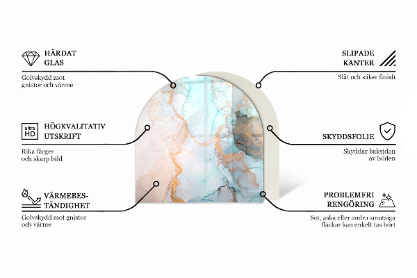 Base de vidro temperado para lareira e fogão Tábuas de madeira natural