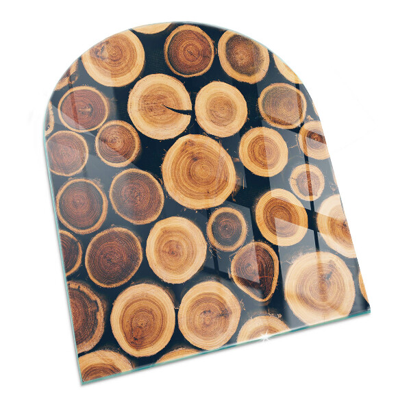 Base de vidro decorativa para lareira Caixa com madeira cortada