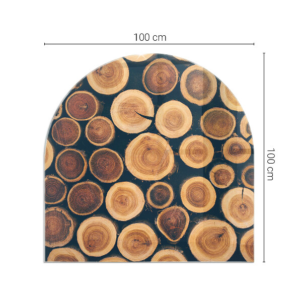 Base de vidro decorativa para lareira Caixa com madeira cortada