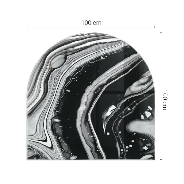 Base de vidro decorativa para lareira Ondas e linhas abstratas