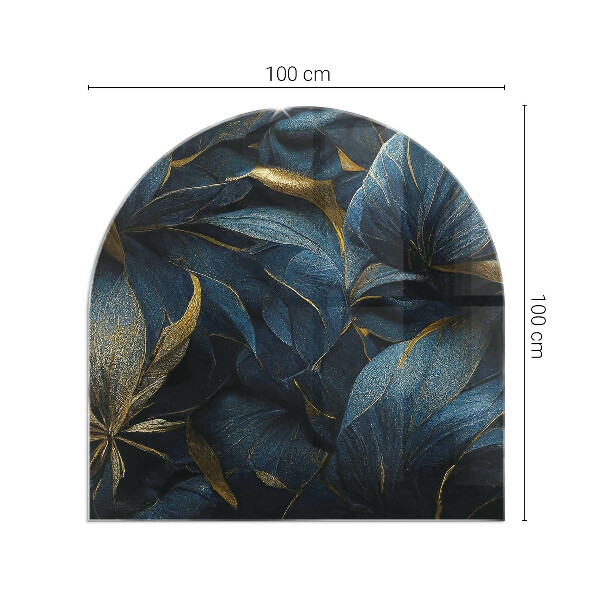 Base de vidro decorativa para lareira Folhas elegantes em textura