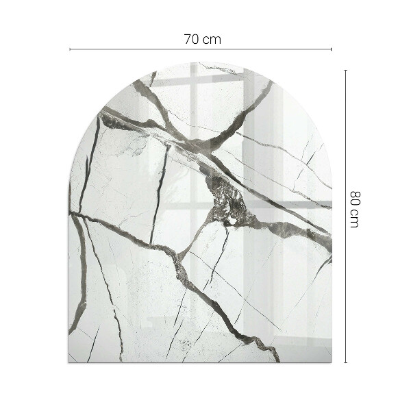 Base de vidro decorativa para lareira Padrão de veios de mármore