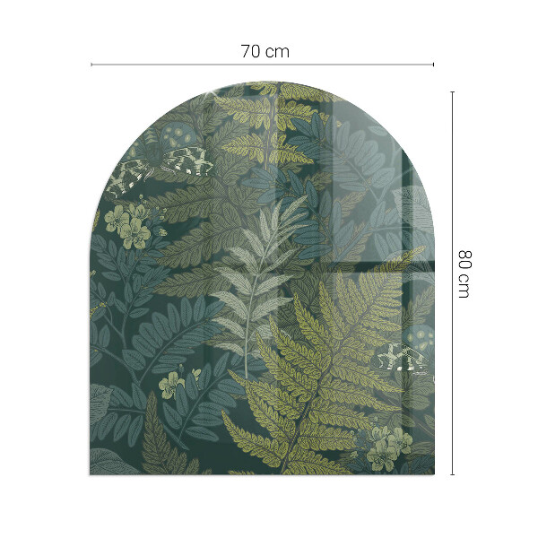 Base de vidro decorativa para lareira Motivos vegetais com borboletas