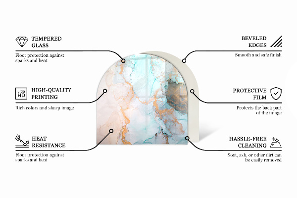 Base de vidro temperado para lareira e fogão Folhas tropicais ao fundo