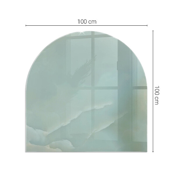 Base de vidro decorativa para lareira Padrão delicado de mármore