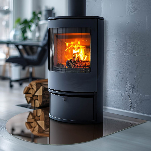 Base de vidro decorativa para lareira Cor marrom