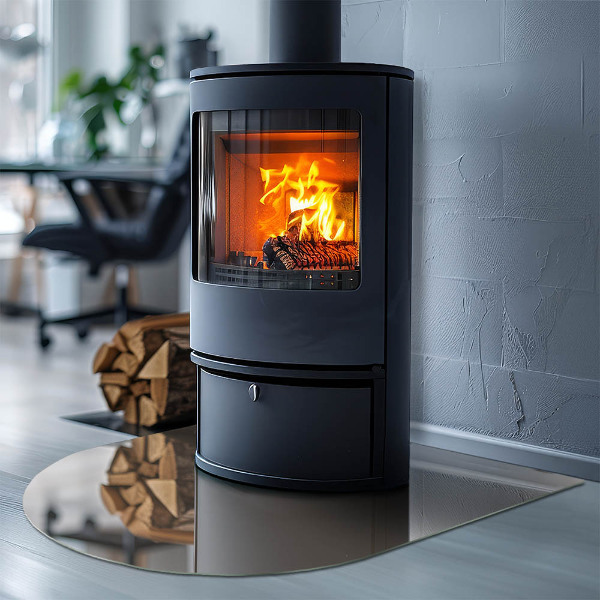 Base de vidro decorativa para lareira Cor marrom