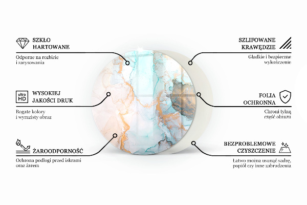 Base de vidro quadrada para lareira Padrões de azulejos de cerâmica