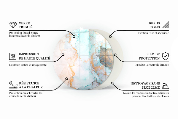 Base de vidro quadrada para lareira Padrões de azulejos de cerâmica