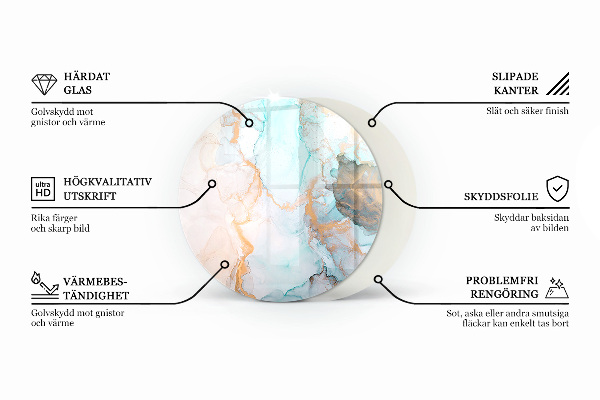 Base de vidro quadrada para lareira Padrões de azulejos de cerâmica