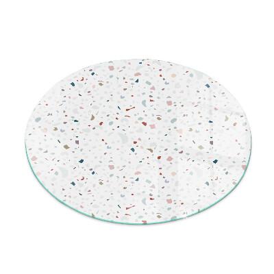 Base de vidro em quarto de círculo para lareira Padrão com formas pequenas