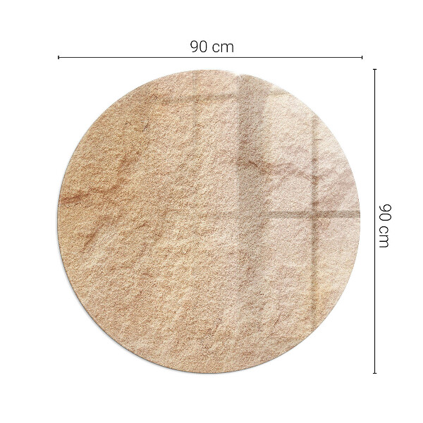 Base de vidro em quarto de círculo para lareira Textura de pedra natural