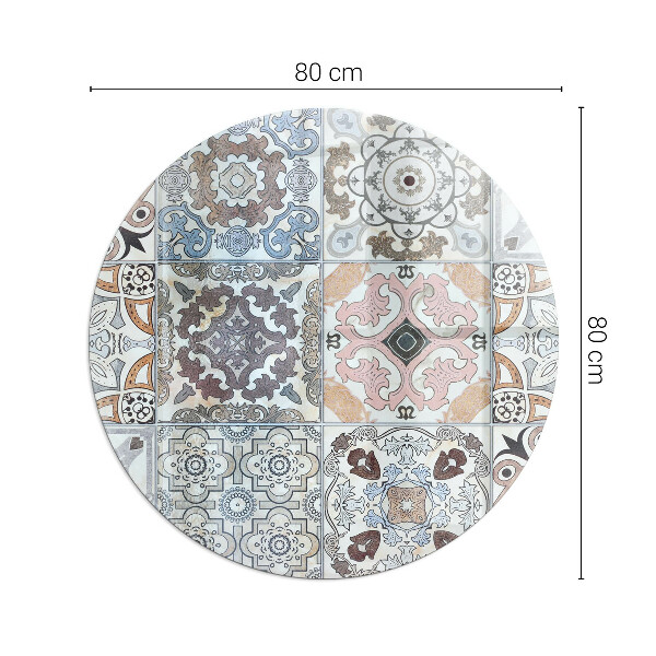 Base de vidro em quarto de círculo para lareira Padrões de mosaico em azulejos