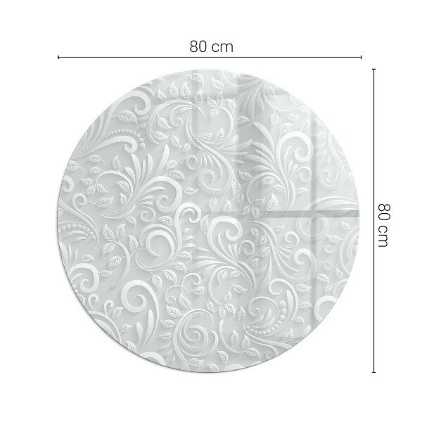 Base de vidro em quarto de círculo para lareira Padrão de planta elegante