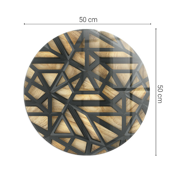 Base de vidro quadrada para lareira Geometria com madeira