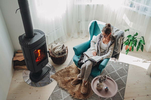 Base de vidro em quarto de círculo para lareira padrão geométrico 3D