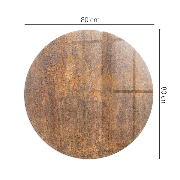 Base de vidro em quarto de círculo para lareira Textura de ferrugem no fundo