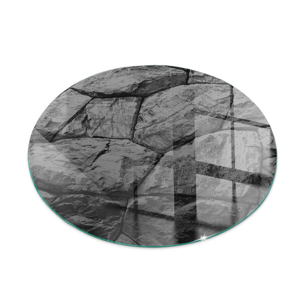 Base de vidro em quarto de círculo para lareira Padrão de pedra natural