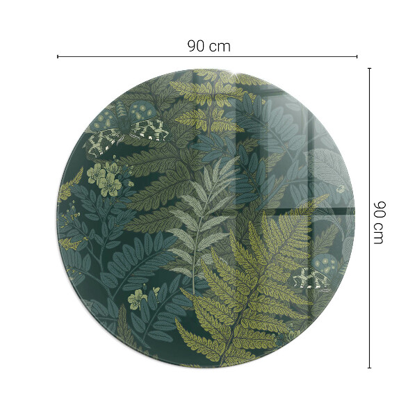 Base de vidro quadrada para lareira Motivos vegetais com borboletas