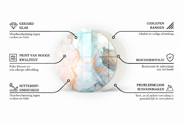 Base de vidro quadrada para lareira Cor cinza