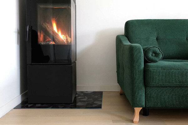 Base de vidro temperado para lareira Geometria tridimensional