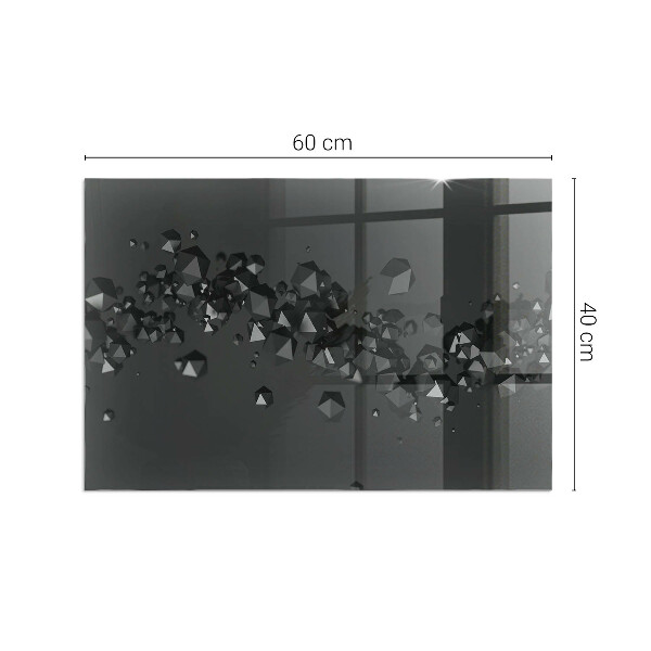 Base de vidro temperado para lareira Nuvem abstrata de sólidos