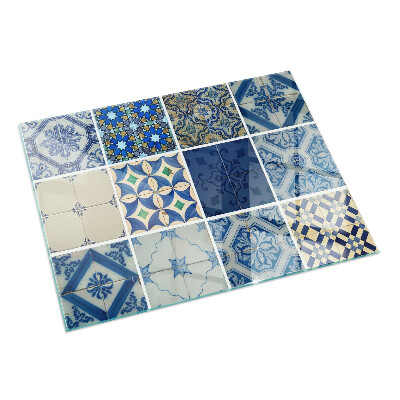 Base de vidro temperado para lareira Padrões de azulejos de cerâmica