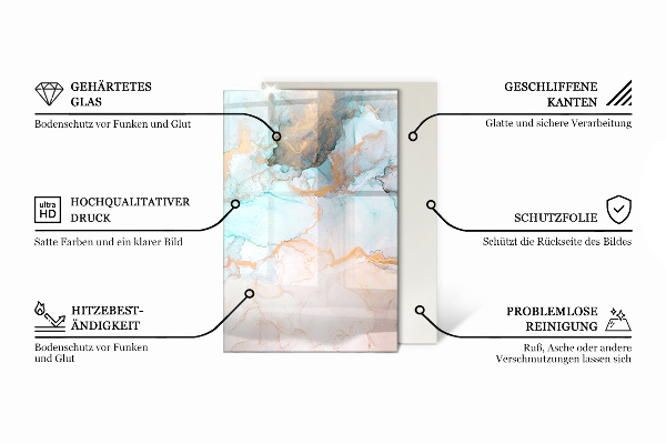 Base de vidro para lareira Textura de superfície bruta