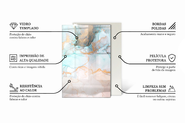 Base de vidro para lareira Textura de superfície bruta