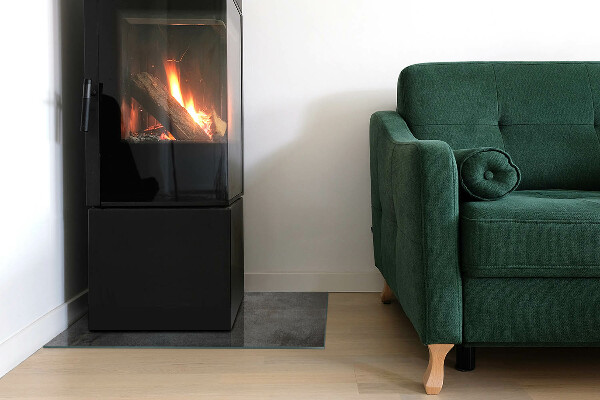 Base de vidro para lareira Textura de superfície bruta