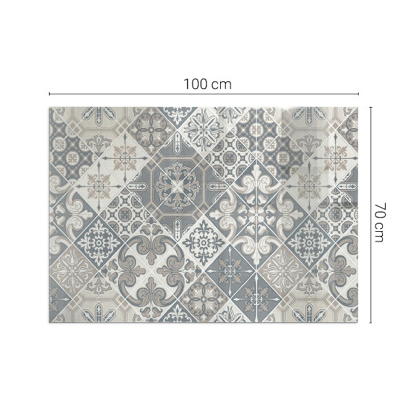 Base de vidro temperado para lareira Padrão de mosaico decorativo