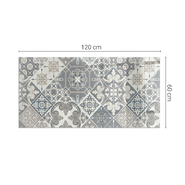 Base de vidro temperado para lareira Padrão de mosaico decorativo