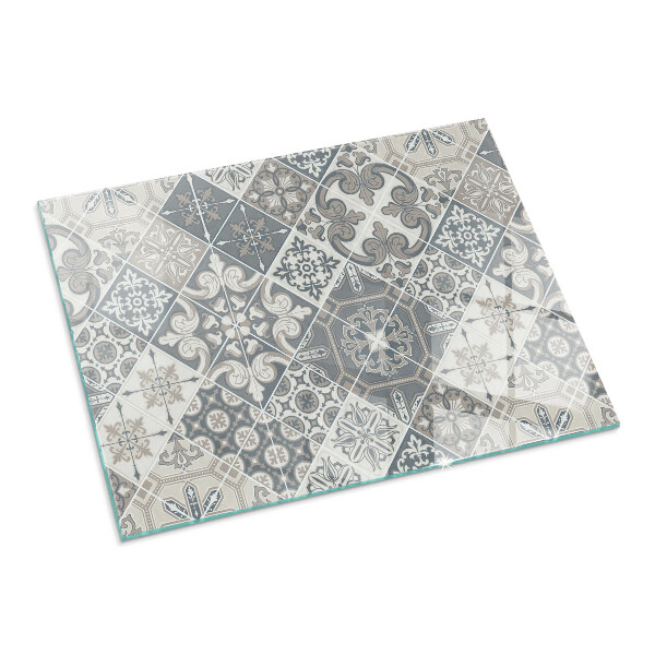 Base de vidro temperado para lareira Padrão de mosaico decorativo