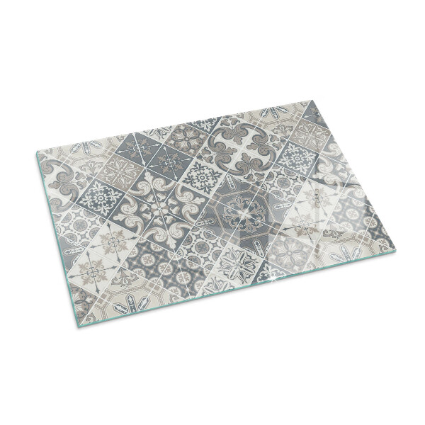 Base de vidro temperado para lareira Padrão de mosaico decorativo