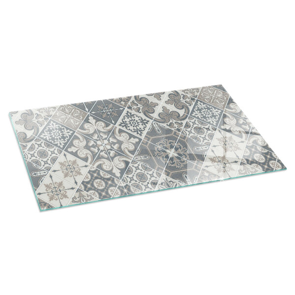 Base de vidro temperado para lareira Padrão de mosaico decorativo