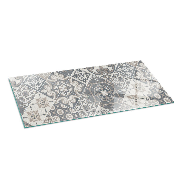 Base de vidro temperado para lareira Padrão de mosaico decorativo