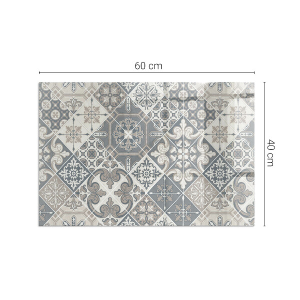 Base de vidro temperado para lareira Padrão de mosaico decorativo