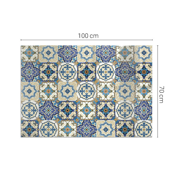 Base de vidro temperado para lareira Padrão mosaico com flores