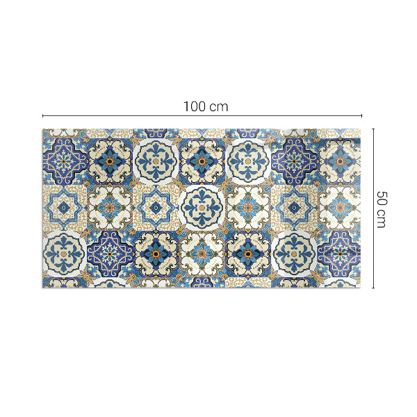Base de vidro temperado para lareira Padrão mosaico com flores