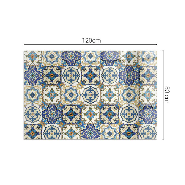 Base de vidro temperado para lareira Padrão mosaico com flores