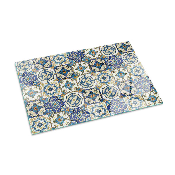 Base de vidro temperado para lareira Padrão mosaico com flores