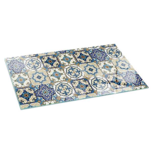 Base de vidro temperado para lareira Padrão mosaico com flores