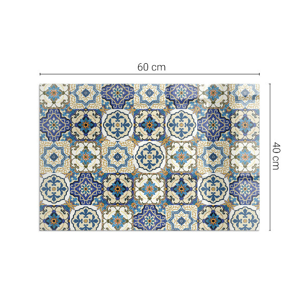 Base de vidro temperado para lareira Padrão mosaico com flores