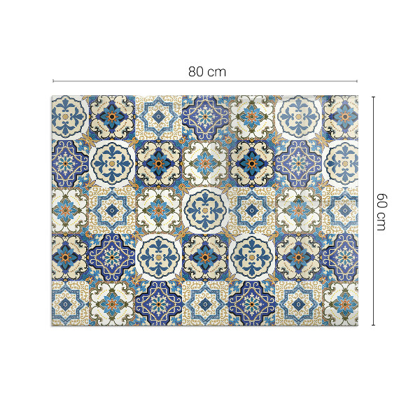 Base de vidro temperado para lareira Padrão mosaico com flores