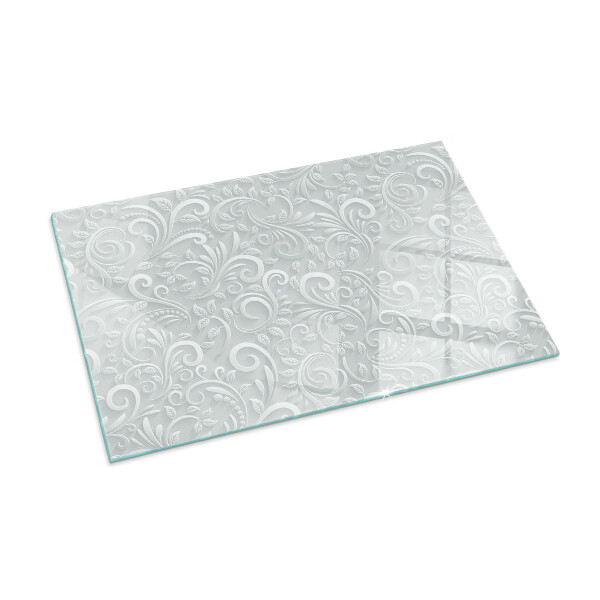 Base de vidro para lareira Padrão de planta elegante