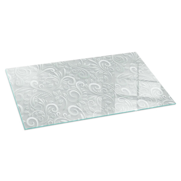 Base de vidro para lareira Padrão de planta elegante